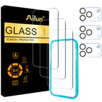 Ailun 3 pack screen and camera lens protectors for iPhone 17 Pro Max with installation frame, case friendly design.