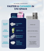 EUHOMY black countertop ice maker machine with handle, producing 26 lbs of ice and featuring an auto-cleaning function.