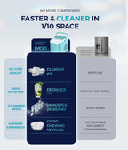 EUHOMY countertop ice maker machine in black, producing 26lbs of ice daily, with a handle, basket, and scoop.