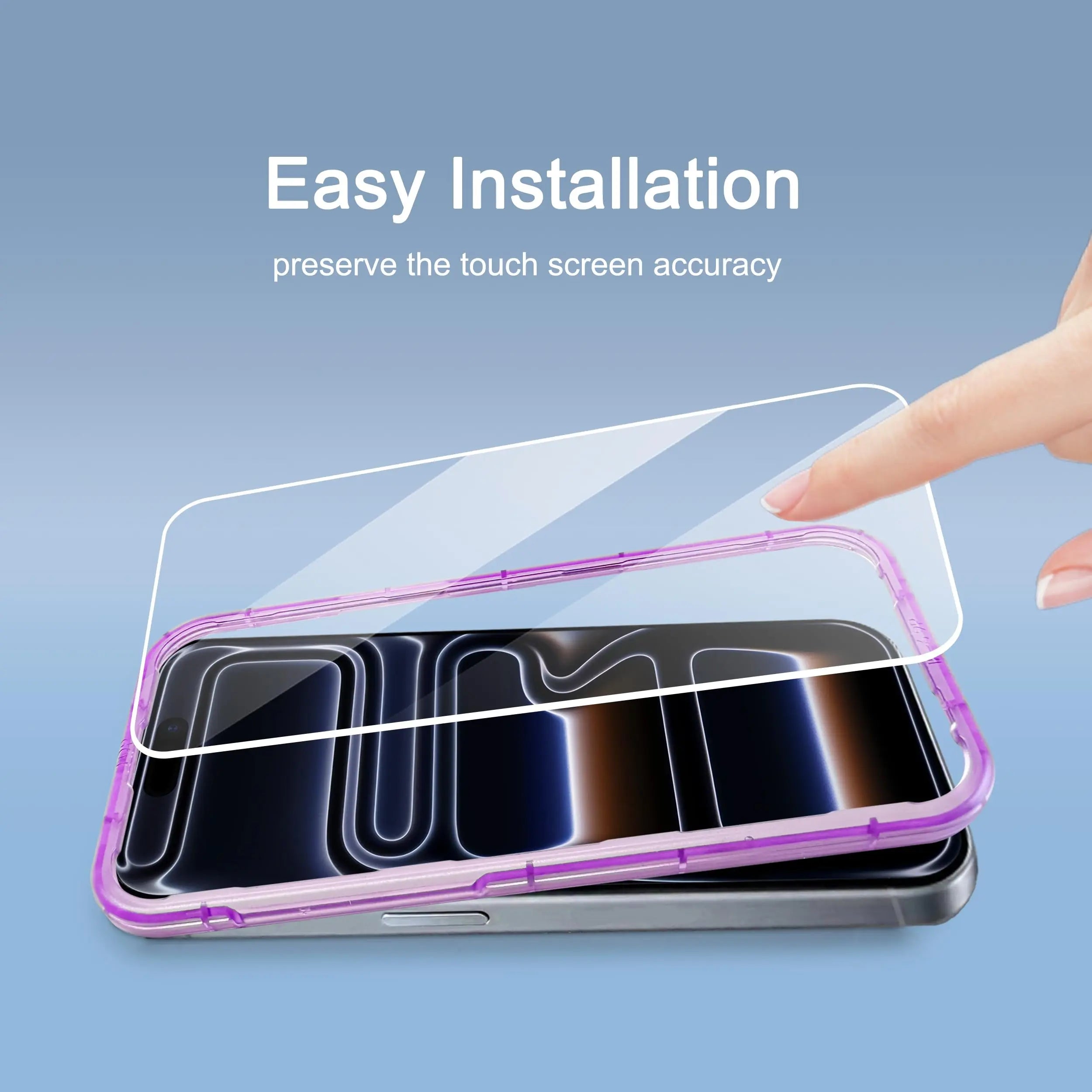 Ailun tempered glass screen protector for iPhone 15, 16, 6.1 inch display, showing 3 pack with dynamic island compatibility.