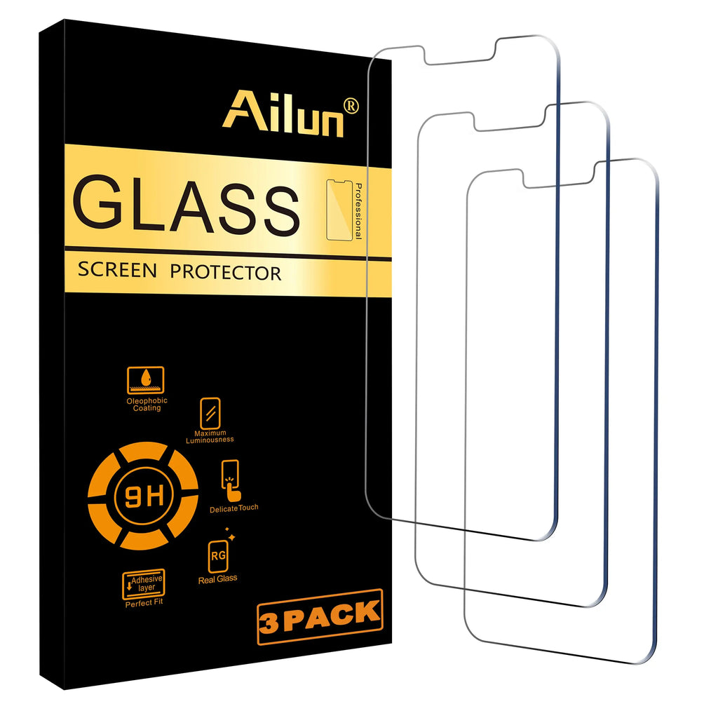 Ailun tempered glass screen protector for iPhone 15/16, 3 pack, case friendly, dynamic island compatible, 6.1 inch display.