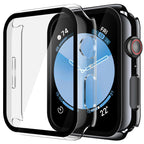 Misxi tempered glass case for Apple Watch Series 10/11, black, providing screen protection for 46mm iWatch models.