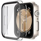 Misxi 2 Pack black tempered glass case for Apple Watch Series 11 and 10, 46mm, with screen protector cover.