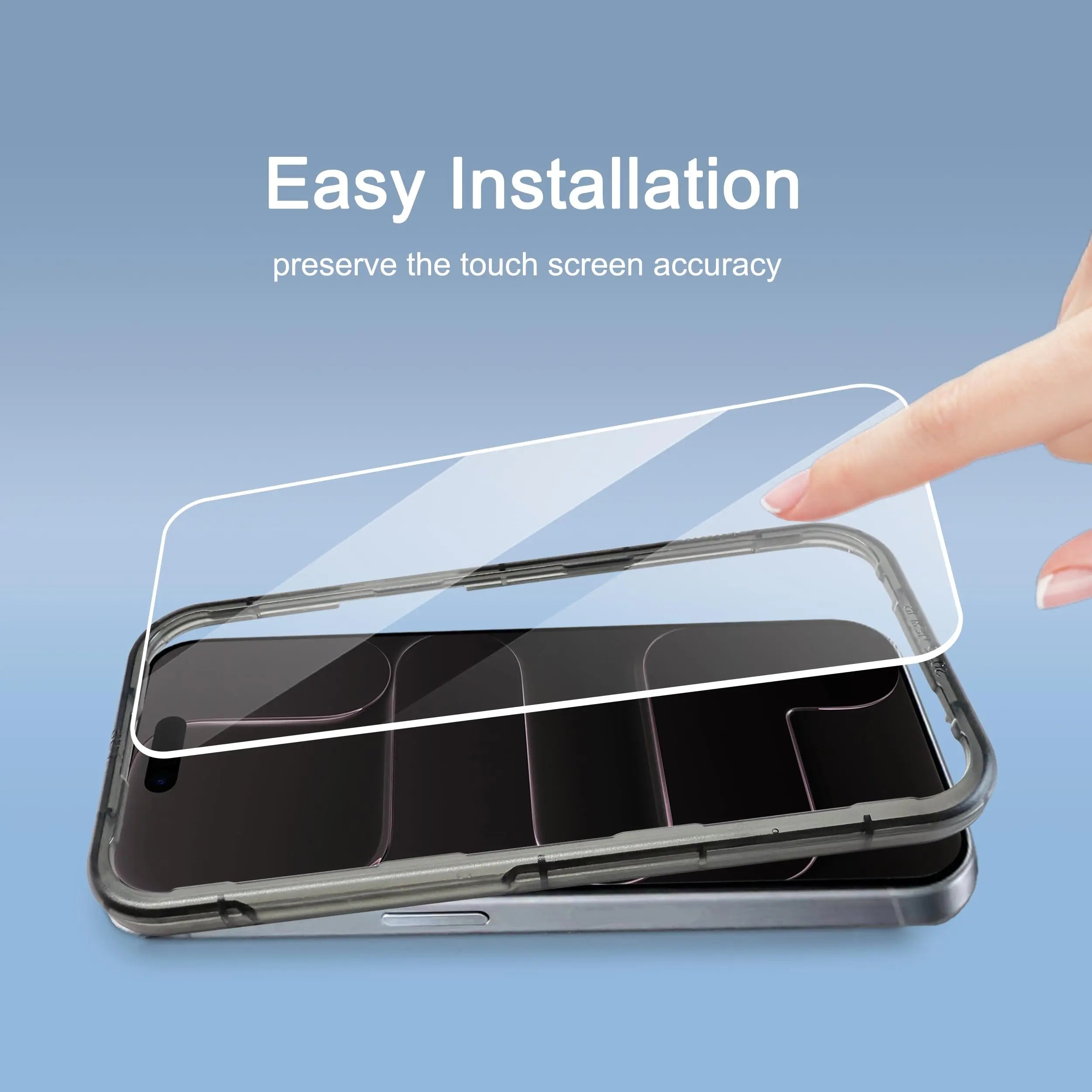 Ailun tempered glass screen protector for iPhone 16/15/15 Pro, 3-pack, case friendly, dynamic island compatible.