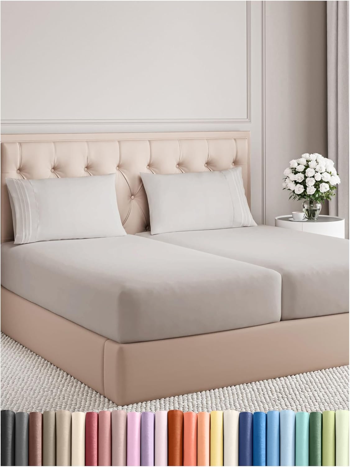 CGK Unlimited 4 Piece Sheet Set - Comfy Breathable & Cooling Sheets - Hotel Luxury Bed Sheets for Women, Men, Kids & Teens - Deep Pockets, Easy-Fit, Soft & Wrinkle Free Sheets - Queen, 01 - White