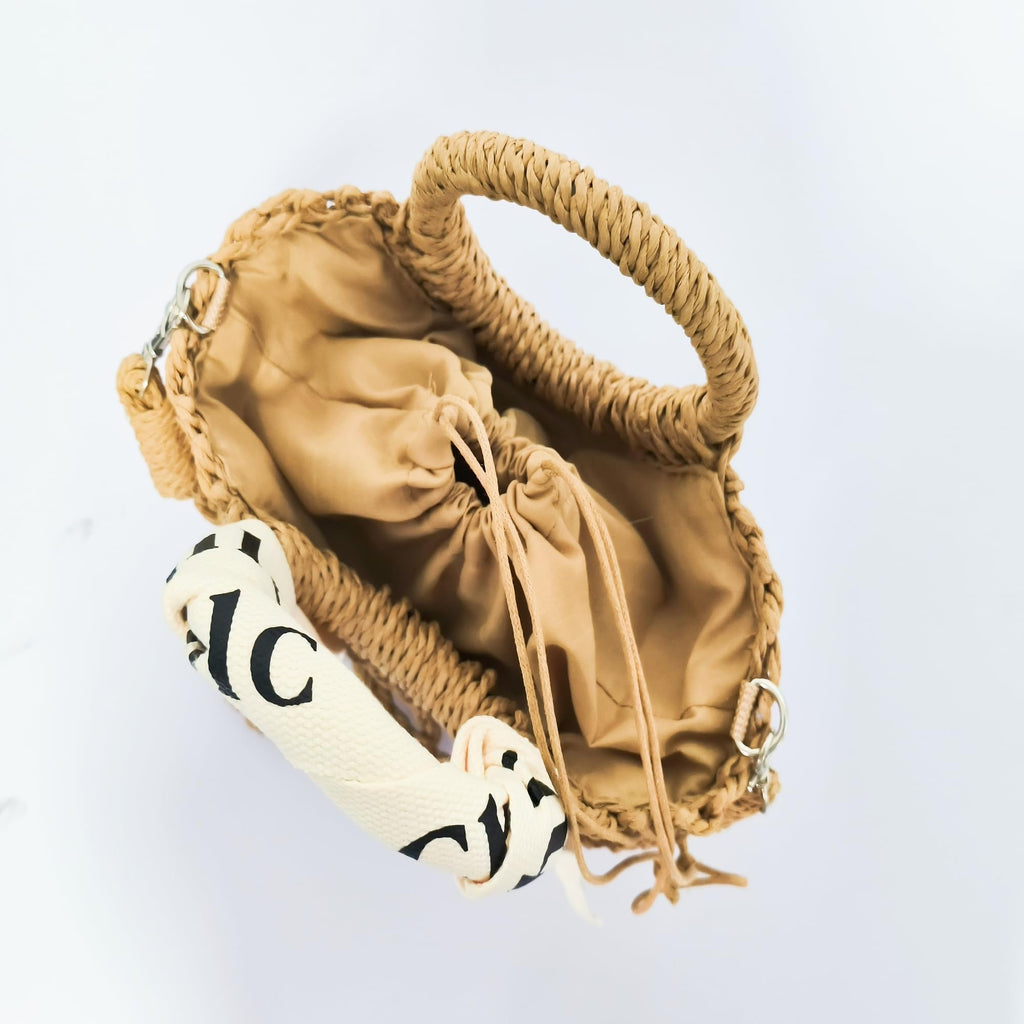 Eiyye off white woven tote purse, stylish shoulder handbag perfect for summer beach outings.