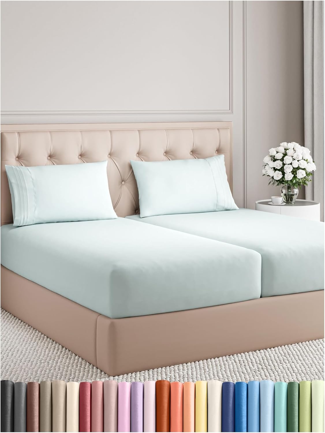 CGK Unlimited 4 Piece Sheet Set - Comfy Breathable & Cooling Sheets - Hotel Luxury Bed Sheets for Women, Men, Kids & Teens - Deep Pockets, Easy-Fit, Soft & Wrinkle Free Sheets - Queen, 01 - White