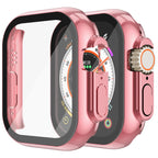 Misxi tempered glass case for Apple Watch Series 11 and 10, black, protectively covers the watch's screen and edges.