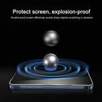 Ailun 3 pack screen protector and camera lens protectors for iPhone 17 Pro Max with installation frame, showing products.
