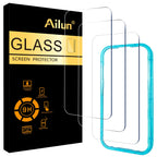 Ailun tempered glass screen protector for iPhone 16/15/15 Pro, 3 pack, case friendly, dynamic island compatible.