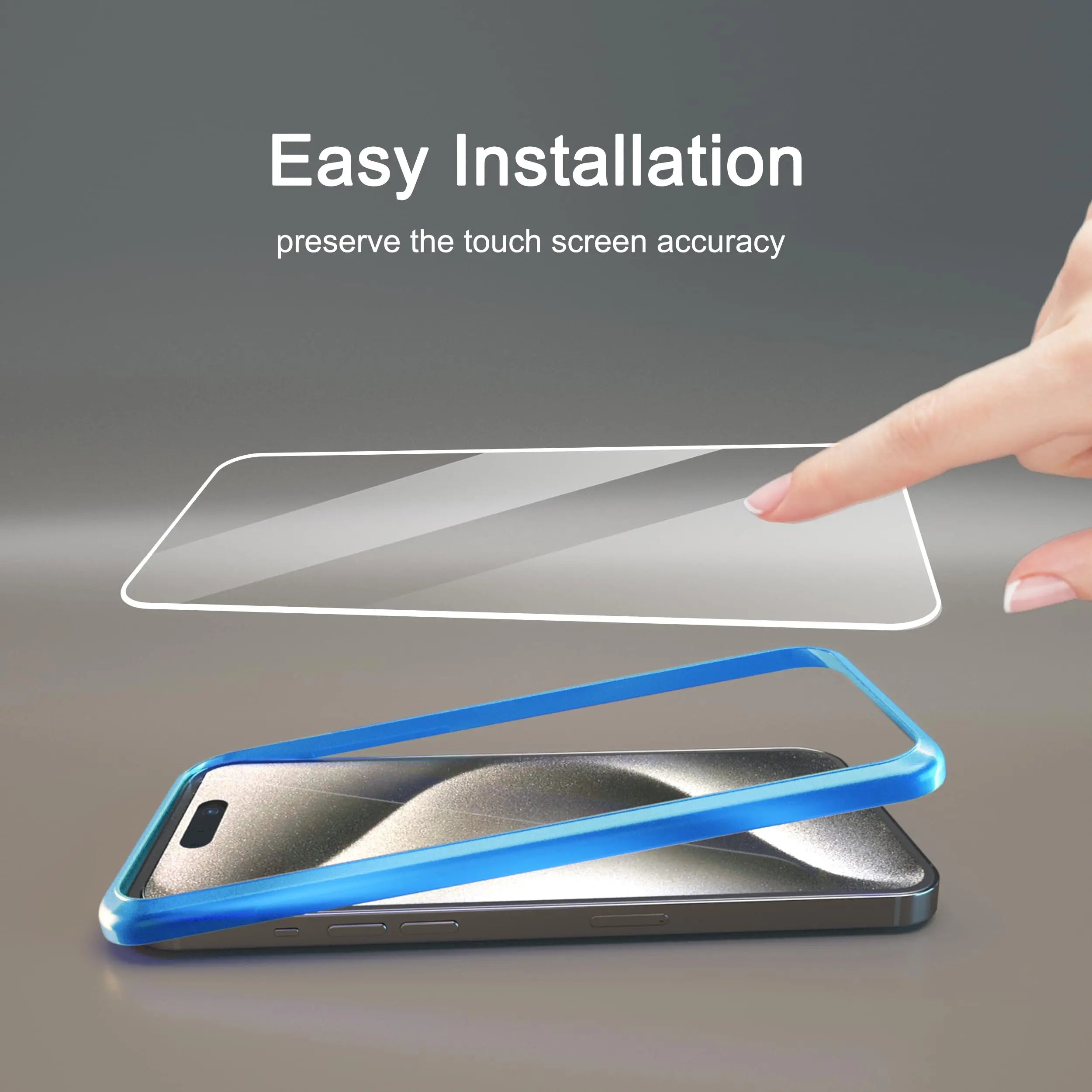 Ailun 3 pack screen protector and camera lens protectors for iPhone 17 Pro Max with installation frame and case compatibility.