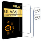 Ailun 3 pack screen protector and camera lens protectors for iPhone 17 Pro Max with installation frame and case compatibility.