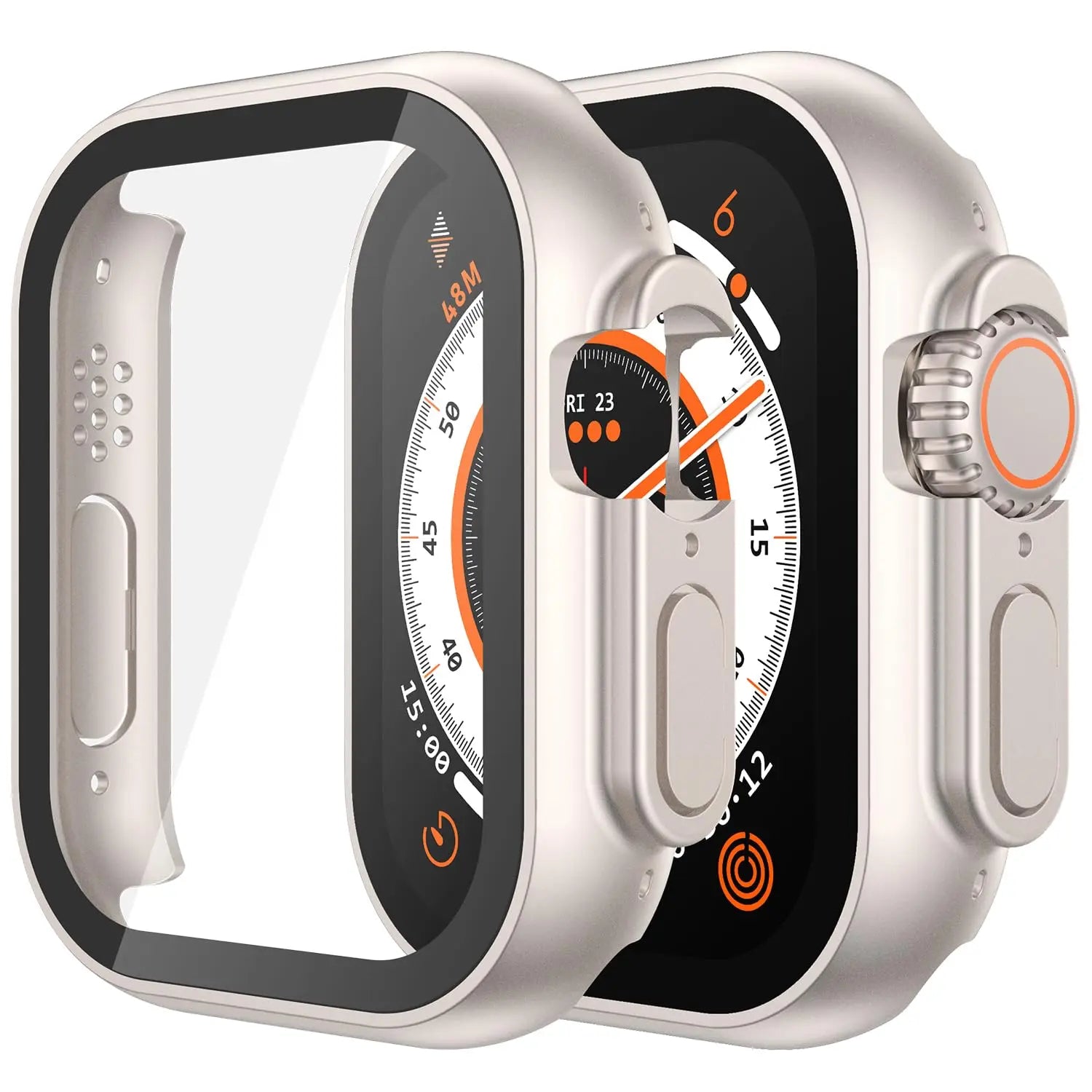 Misxi tempered glass case for Apple Watch Series 11 and 10, black, 46mm, showcasing screen protector cover design.