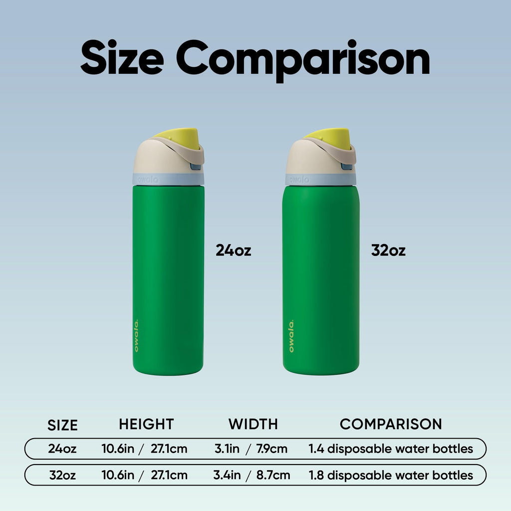 Owala FreeSip Insulated Stainless Steel Water Bottle with Straw for Sports and Travel, BPA-Free, 24 Ounce, Candy Store