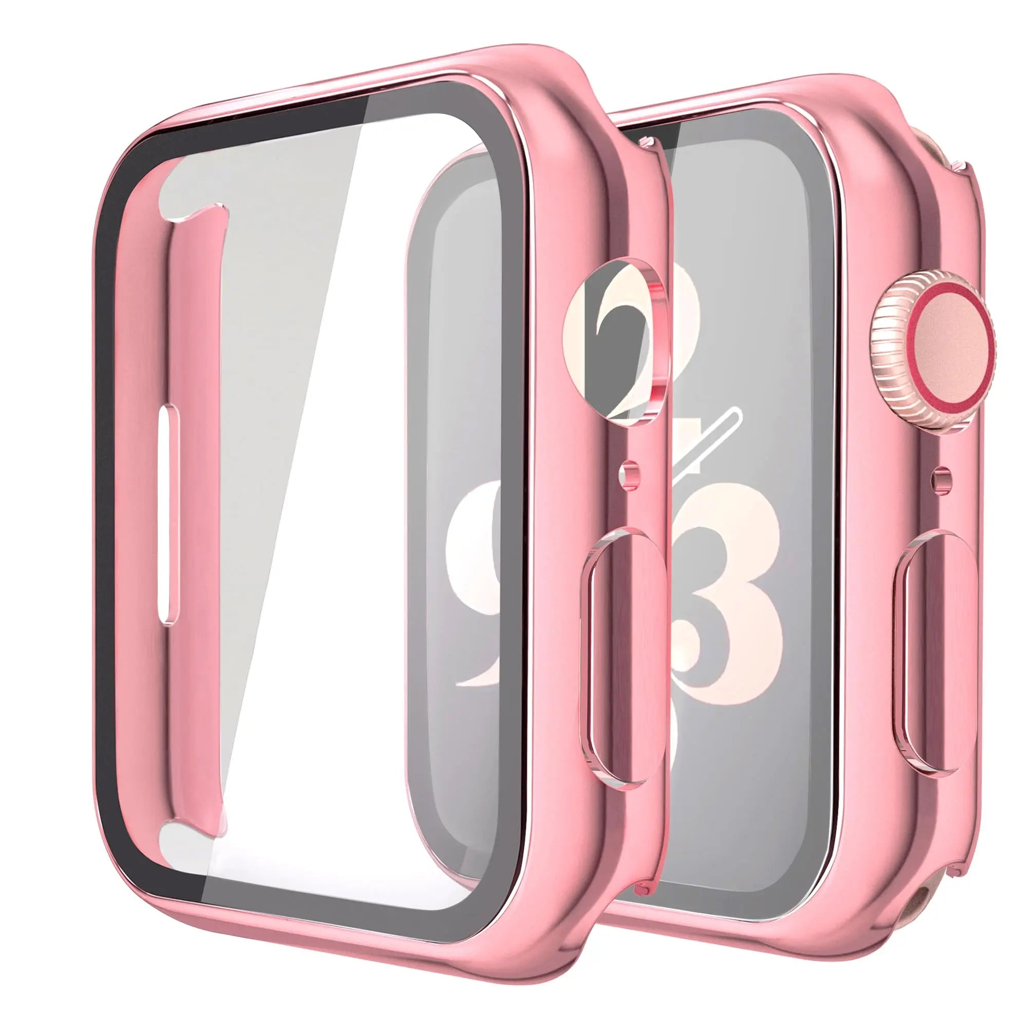 Misxi 2 pack black tempered glass case for Apple Watch Series 11 and 10, 46mm, showing protective screen cover design.