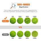 Elikliv LCD digital coin microscope with 1000x magnification and 8 LED lights, featuring a 4.3-inch display.