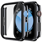 Misxi tempered glass case for Apple Watch Series 11 and 10, 46mm, black screen protector cover.