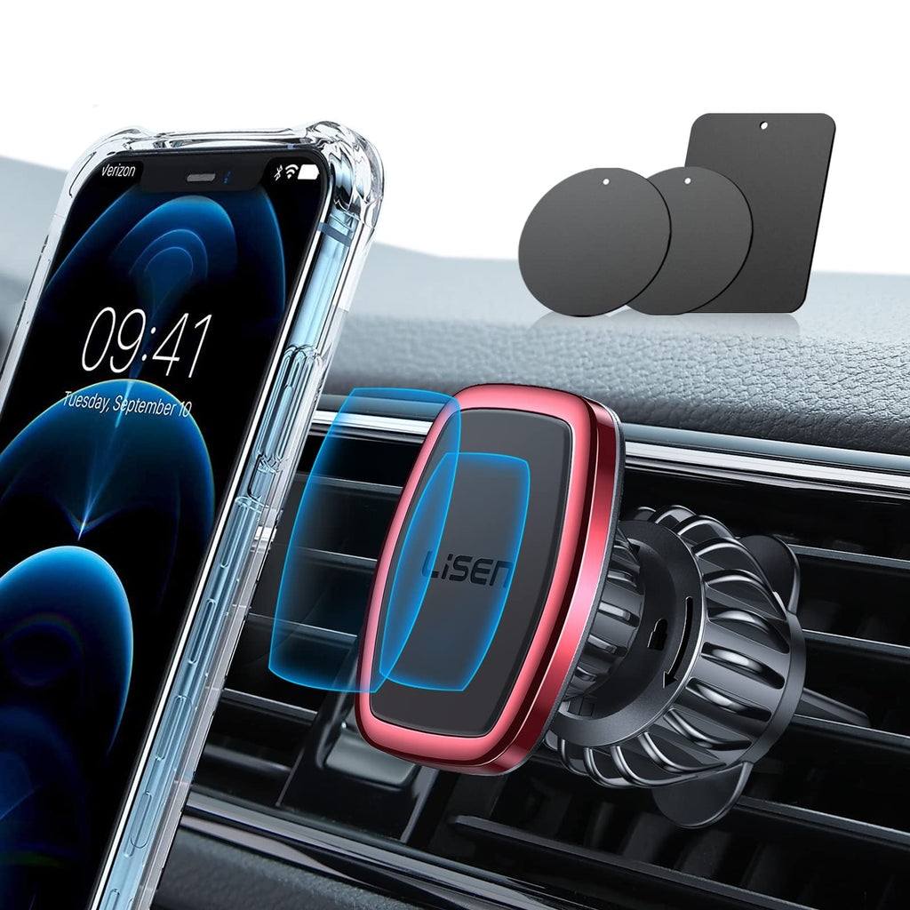 LISEN magnetic phone holder for car with upgraded clip and strong magnets, designed for Galaxy S25 Ultra and 4-6.7 inch smartphones.