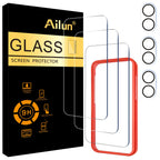 Ailun 3 pack screen protector and camera lens protector for iPhone 17 Pro Max with installation frame, case friendly design.