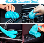 PULIDIKI car cleaning gel putty for interior cleaning, detailing tools and dust removal in a car setting.
