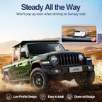 Black Loncaster car phone holder on a dashboard, designed for smartphones and GPS devices with a slip-free silicone mat.