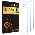 Ailun tempered glass screen protector for iPhone 16/15, 3 pack, case-friendly, dynamic island compatible, 6.1 inch.