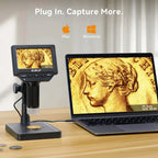 Elikliv LCD digital coin microscope with 1000x magnification and 8 adjustable LED lights, featuring a 4.3-inch display.