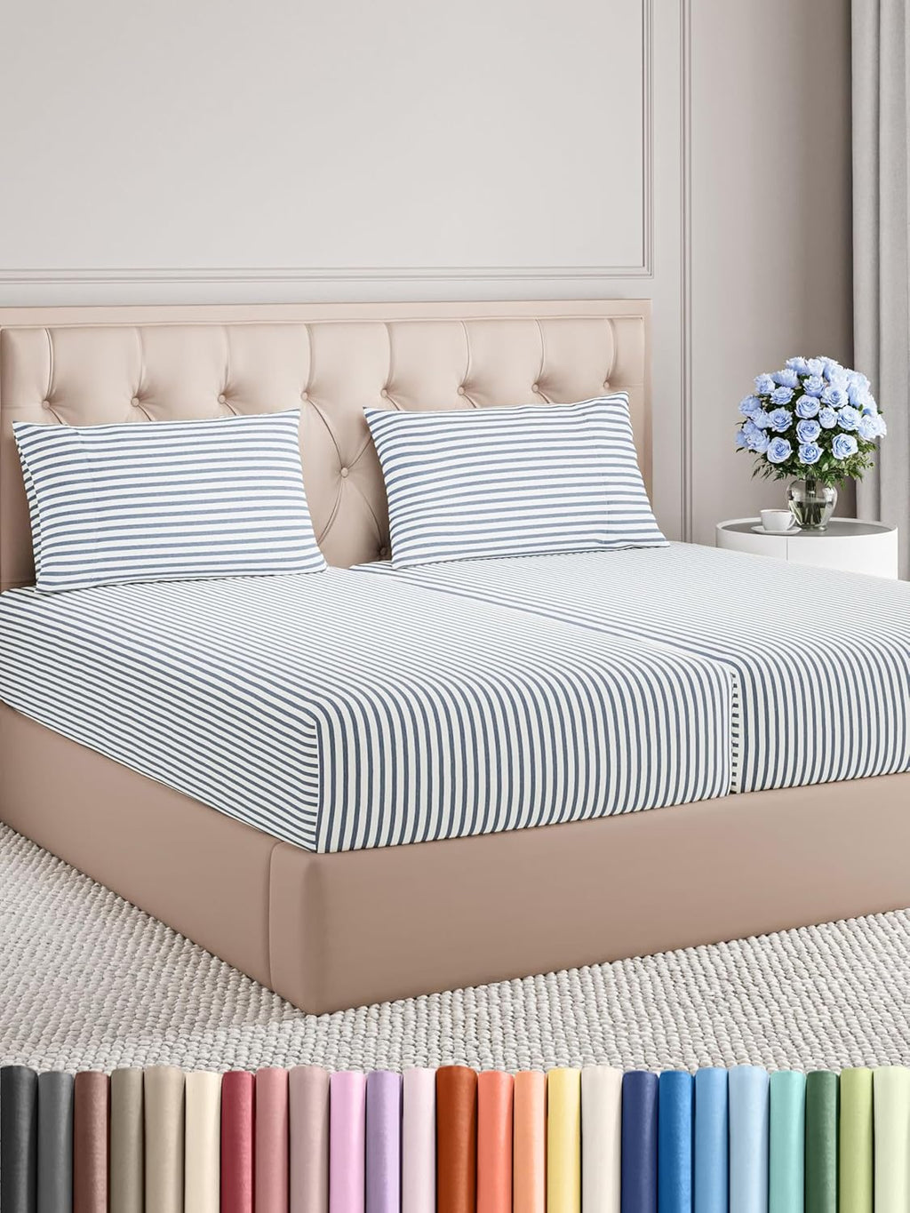 CGK Unlimited white queen sheet set featuring soft, breathable fabric and deep pockets for a comfortable fit.