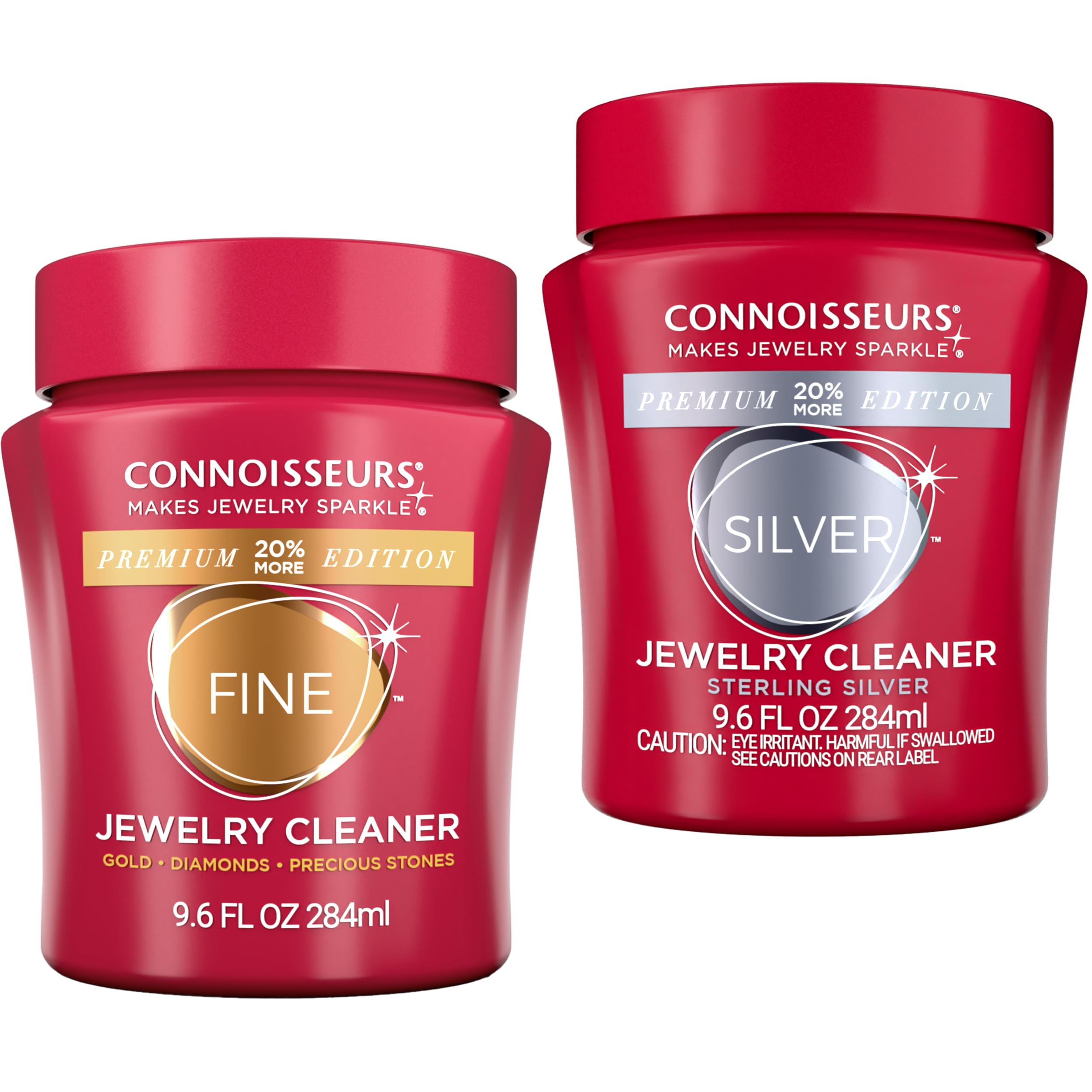CONNOISSEURS Premium Edition Jewelry Cleaner 9.6oz bottle, ideal for cleaning fine, silver, or delicate jewelry.