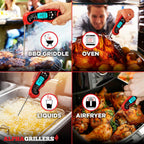Digital meat thermometer by Alpha Grillers, displaying an instant read feature for precise cooking and grilling measurements.