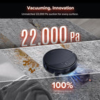 Roborock Saros 10R Robot Vacuum and Mop in black, showcasing ultra-slim design and FlexiArm for effective corner cleaning.