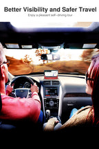 Black Loncaster car phone holder on a dashboard, designed for smartphones and GPS devices, featuring a slip-free mat.